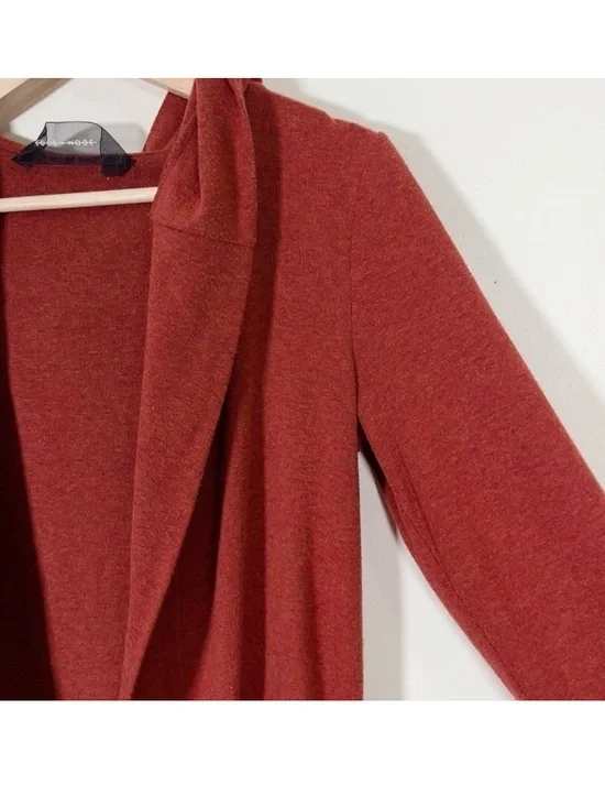 Code x Mode Lightweight Open-Front Rust Cardigan - Picture 6 of 13